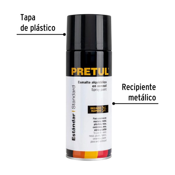 27170 - Pintura en aerosol,negro brillante, 400ml, Pretul