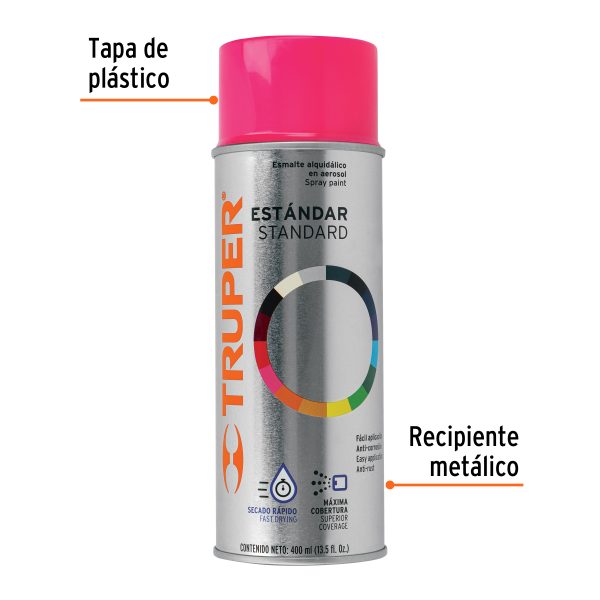 102804 - Pintura en aerosol, rosa mexicano, bote tradicional, 400 ml