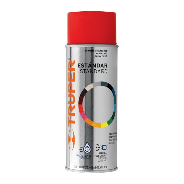 102802 - Pintura en aerosol, rojo seguridad, bote tradicional, 400 ml