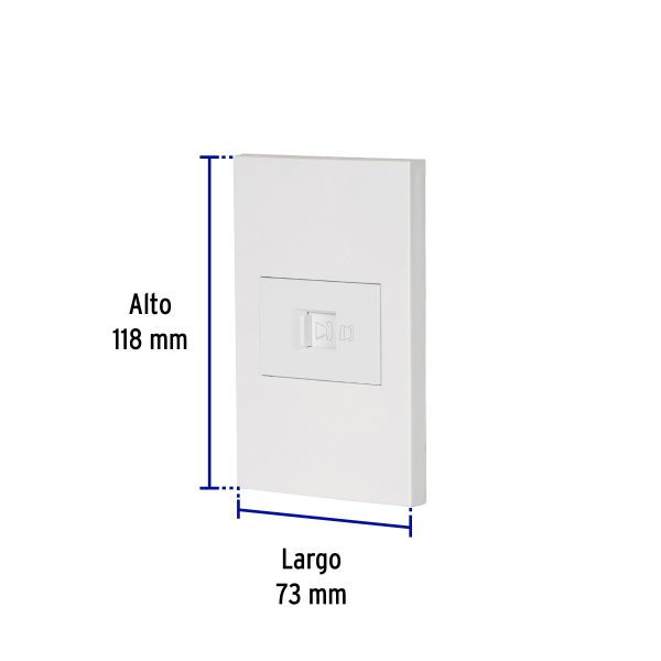 45607 - Placa armada 1 toma para teléfono, 1.5 mod, Española, blanco