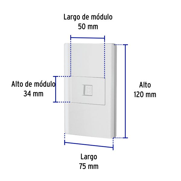 47964 - Placa armada blanca 1 toma para teléfono 1.5 mód, Lisboa