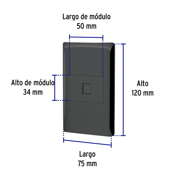 47897 - Placa armada negra 1 toma para teléfono 1.5 mód, Lisboa