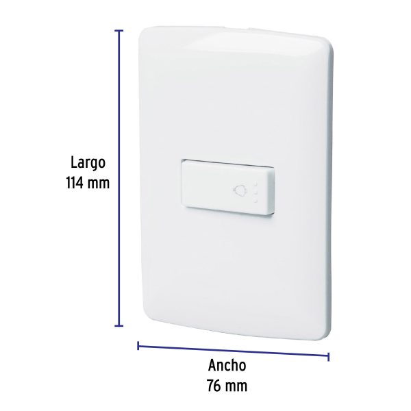 46465 - Placa armada con timbre, blanco, línea Italiana., Volteck