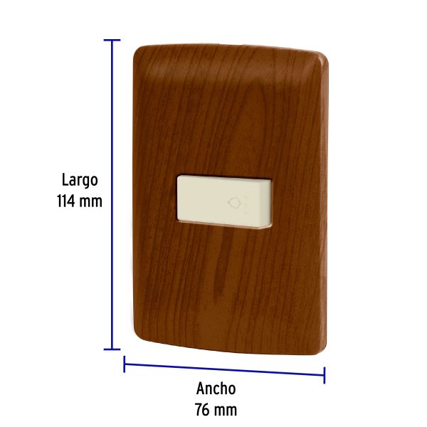 49952 - Placa armada con timbre madera, línea Italiana, Volteck
