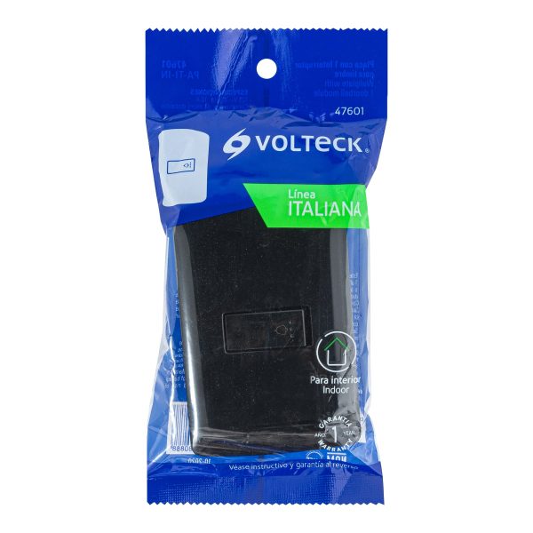 47601 - Placa armada con timbre, negro, línea Italiana, Volteck