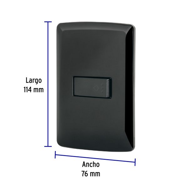 47601 - Placa armada con timbre, negro, línea Italiana, Volteck