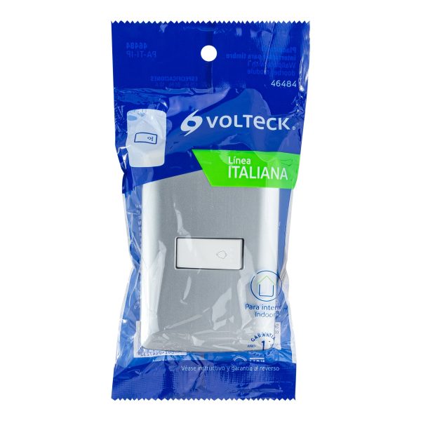 46484 - Placa armada con timbre, plata, línea Italiana, Volteck