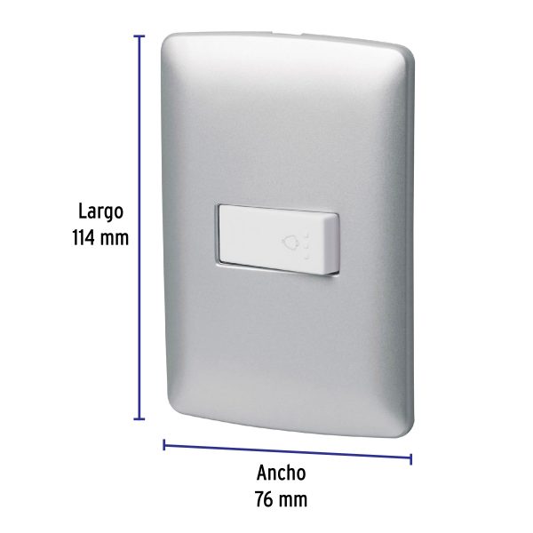 46484 - Placa armada con timbre, plata, línea Italiana, Volteck