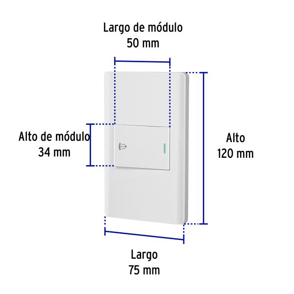 47963 - Placa armada blanca 1 interruptor de timbre 1.5 mód, Lisboa