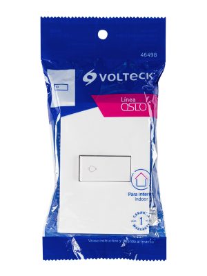 46498 - Placa armada con timbre, línea Oslo, color blanco, Volteck