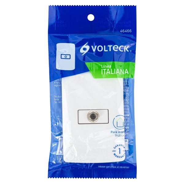 46466 - Placa armada con conexión para TV, blanco, línea Italiana