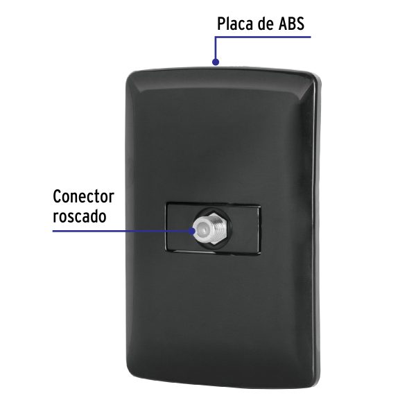 47602 - Placa armada con conexión para TV, negro, línea Italiana