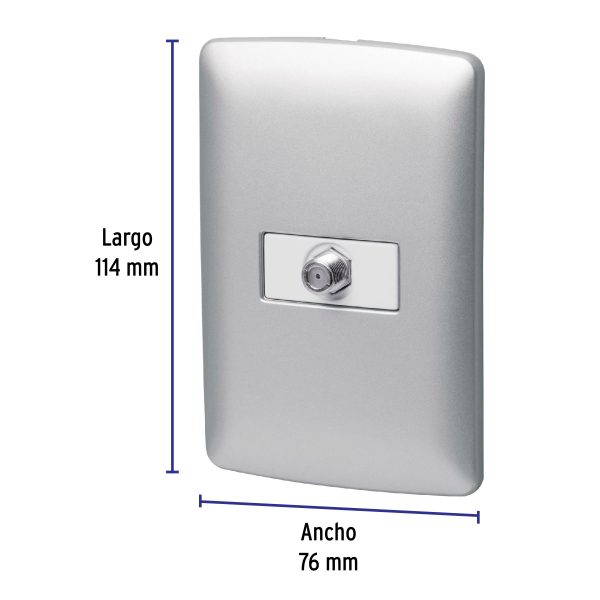 46485 - Placa armada con conexión para TV, plata, línea Italiana