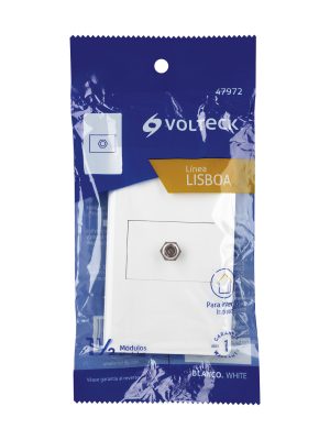47972 - Placa armada blanca 1 toma de TV, 1.5 módulos, Lisboa