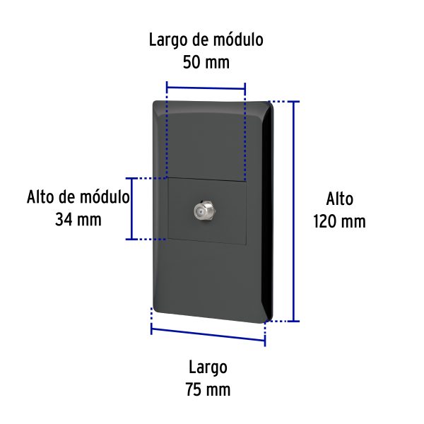 47905 - Placa armada negra 1 toma de TV, 1.5 módulos, Lisboa