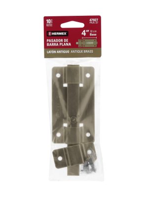 47927 - Pasador de barra plana 4', latón antiguo, HERMEX