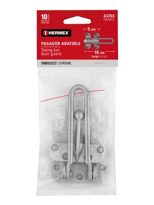 43703 - Pasador abatible para puerta, acabado cromo mate, HERMEX