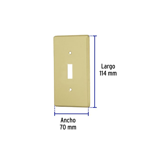 46417 - Placa para interruptor vertical, de aluminio, línea Standard