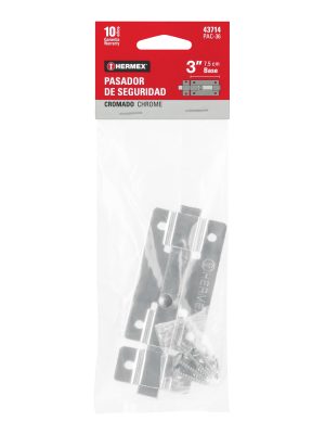 43714 - Pasador de barra plana 3' acabado cromo, HERMEX