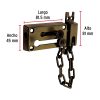 43708 - Pasador con cadena para puerta, acabado latón antiguo