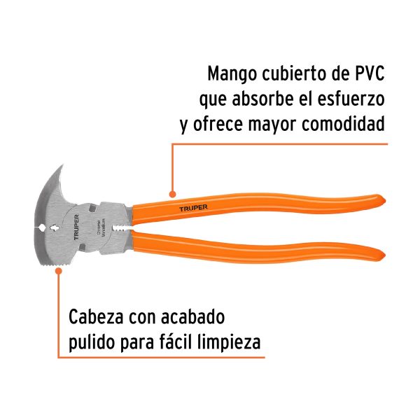 17354 - Pinza de hacendado 11' mango de PVC, Truper