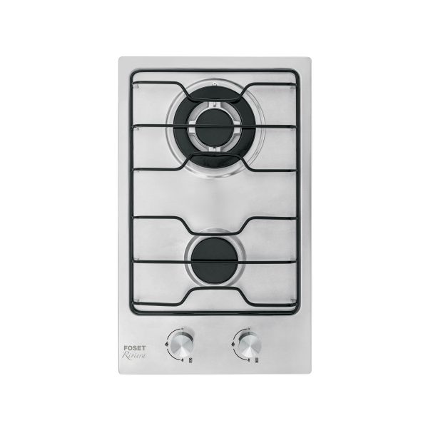 45509 - Parrilla gas empotrable 30cm, 2 quem, inox, esmalte, Foset