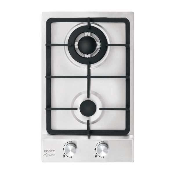 48320 - Parrilla gas empotrable 30cm, 2 quem, acero inox, Riviera