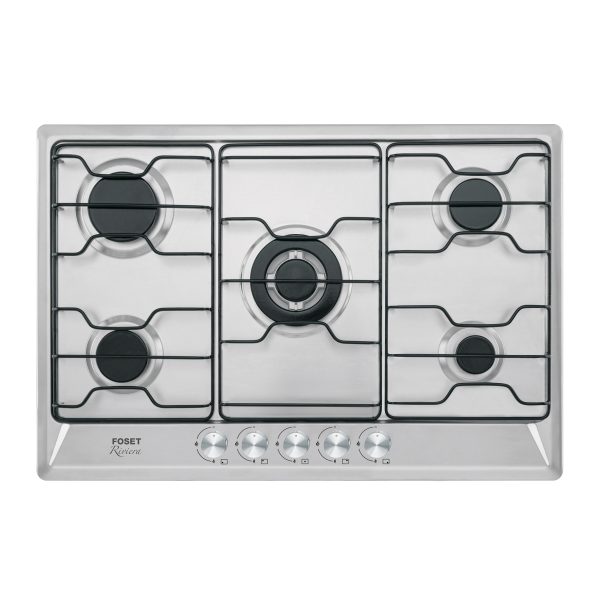 45507 - Parrilla gas empotrable 75cm, 5 quem, inox, esmalte, Foset