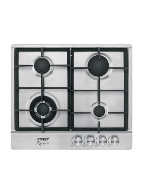 48406 - Parrilla gas empotrable 60cm, 4 quem, acero inox, Riviera