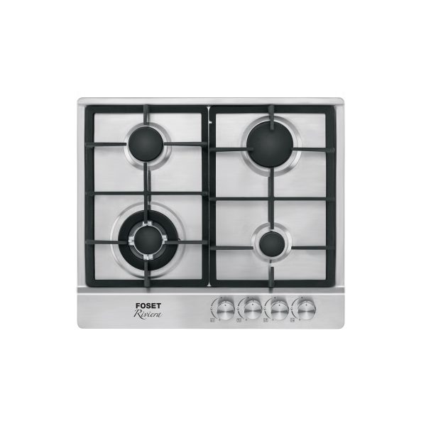 48406 - Parrilla gas empotrable 60cm, 4 quem, acero inox, Riviera