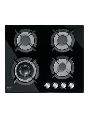 48408 - Parrilla gas empotrable 60cm, 4 quem, vidrio negro, Riviera