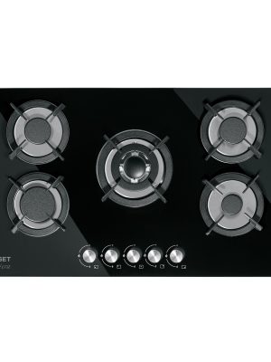 46248 - Parrilla gas empotrable 90cm, 5 quem, vidrio negro, Riviera