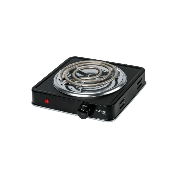 26093 - Parrilla eléctrica 1 quemador en espiral, negra, BASIC