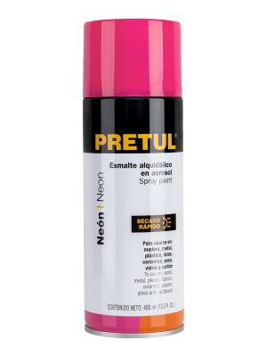 27006 - Pintura en aerosol, rosa neón, 400 ml, Pretul