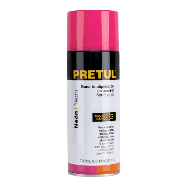 27006 - Pintura en aerosol, rosa neón, 400 ml, Pretul