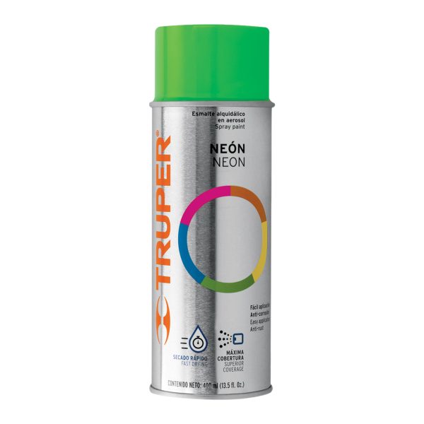 102850 - Pintura en aerosol, verde neón, bote tradicional, 400 ml