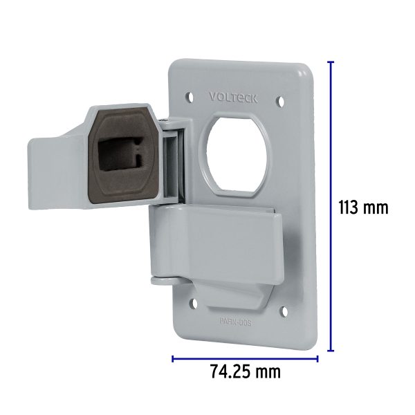 46433 - Placa tipo FS, con cubierta, doble, sobreponer, Volteck