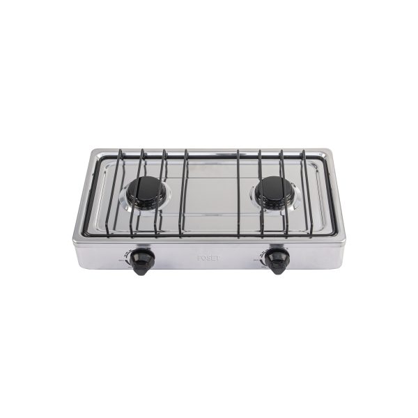 48234 - Parrilla de gas de sobreponer 2 quemadores, inox, Foset
