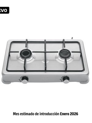 45666 - Parrilla de gas de sobreponer,2 quemadores, inox, FOSET AERO