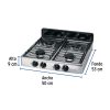 48235 - Parrilla de gas de sobreponer 4 quemadores, inox, Foset