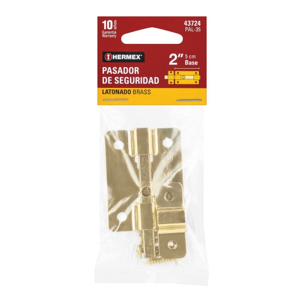 43724 - Pasador de barra plana 2' acabado latón, HERMEX