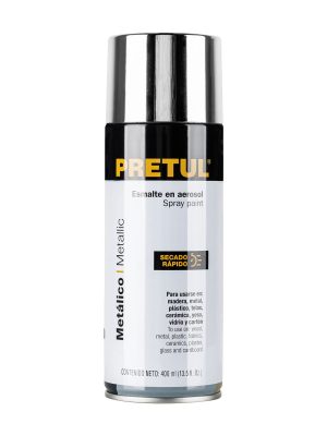 27177 - Pintura en aerosol metálica, cromo, 400ml, Pretul