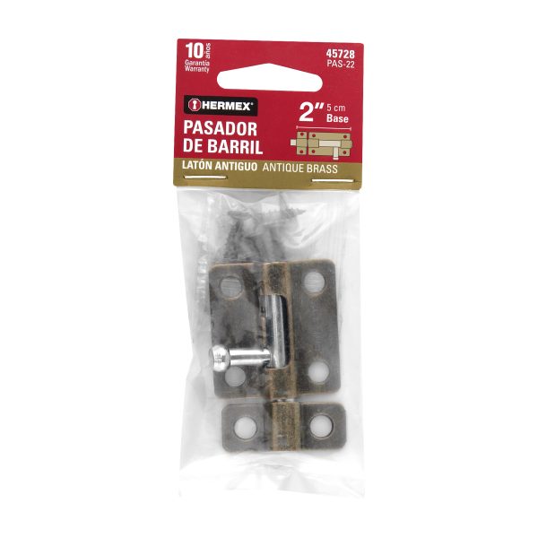 45728 - Pasador de barril de acero latón antiguo 2', HERMEX