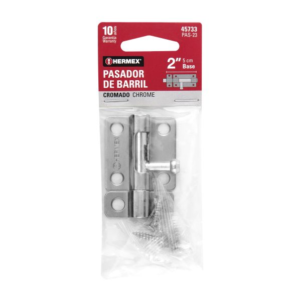 45733 - Pasador de barril de acero cromo 2', HERMEX