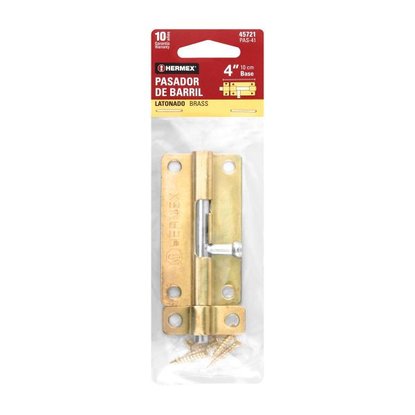 45721 - Pasador de barril de acero latón 4', HERMEX