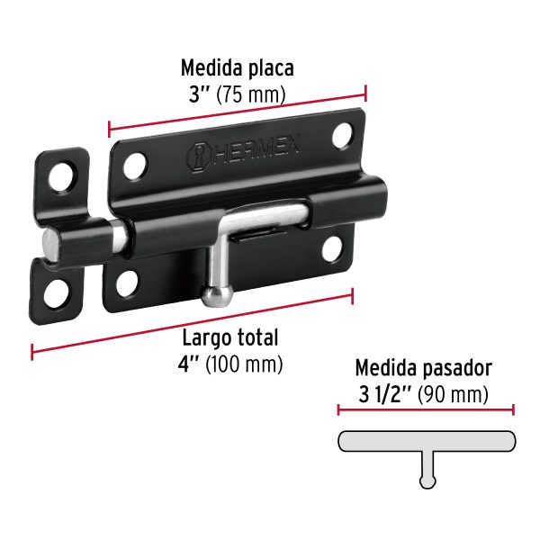PAS-46FC2.jpg 43695 - Pasador de barril 4' de acero acabado negro, HERMEX