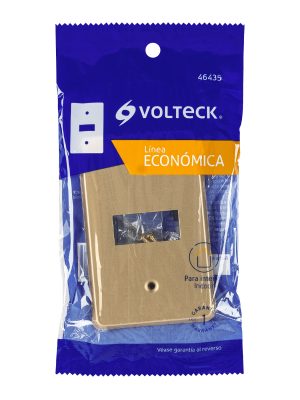 46435 - Placa 1 módulo, de aluminio, línea Económica, Volteck