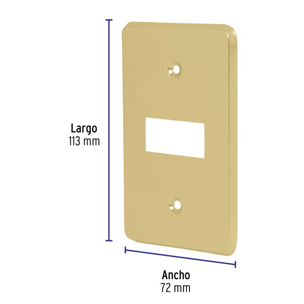 46435 - Placa 1 módulo, de aluminio, línea Económica, Volteck