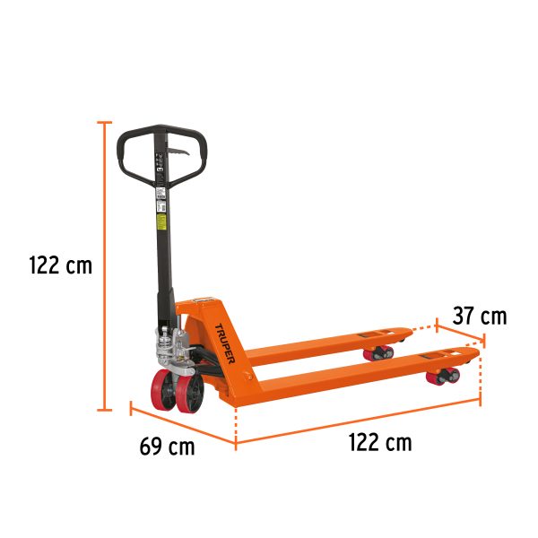 15082 - Patín traspaleta 2.5 ton con ruedas de poliuretano, Truper