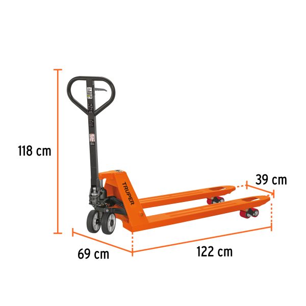 15081 - Patín traspaleta 2 ton con ruedas de hule/poliuretano